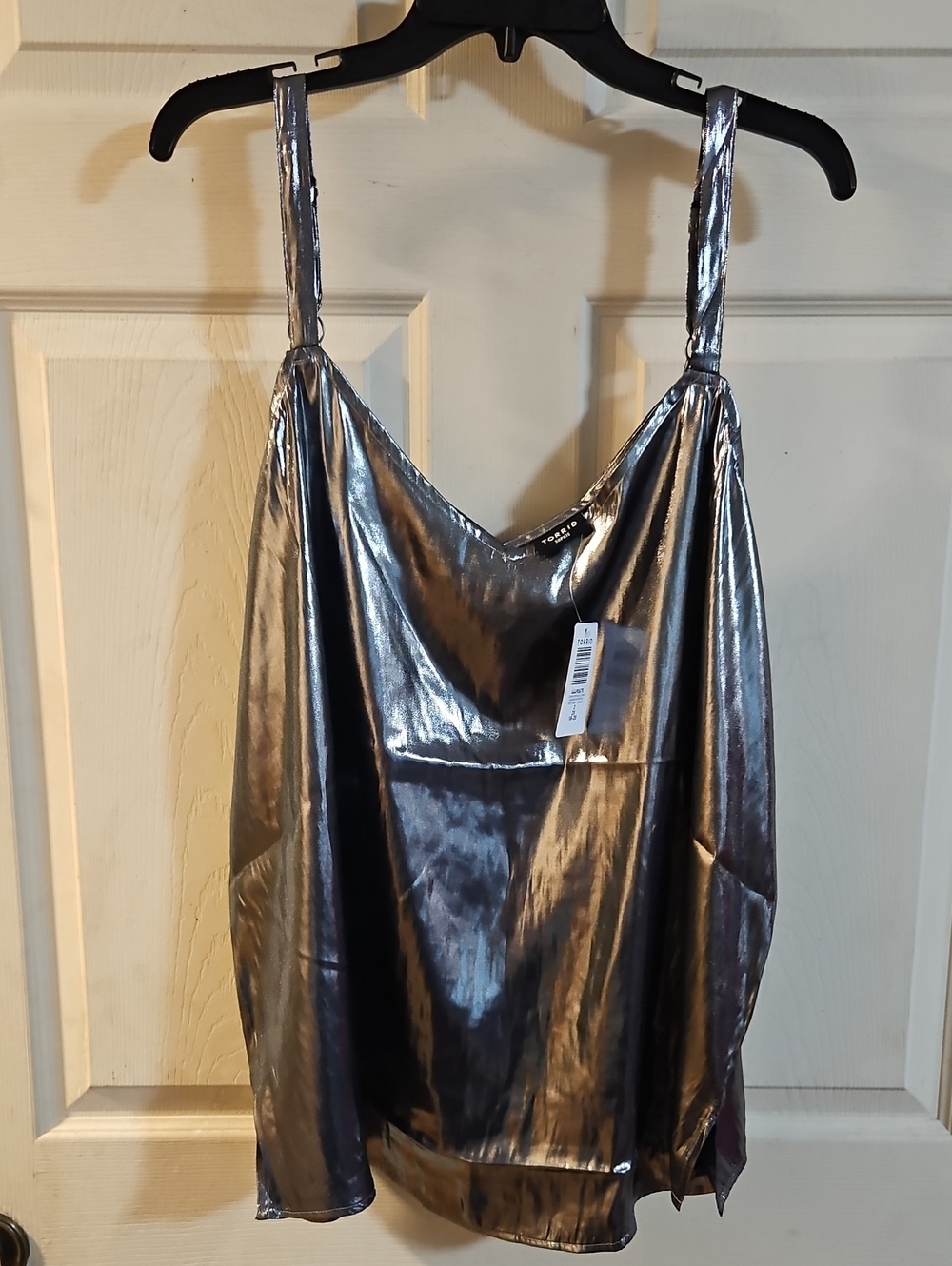 TORRID SOPHIE METALLIC CAMI: CARBON GUN METAL: NEW WITH TAGS: SIZE 2